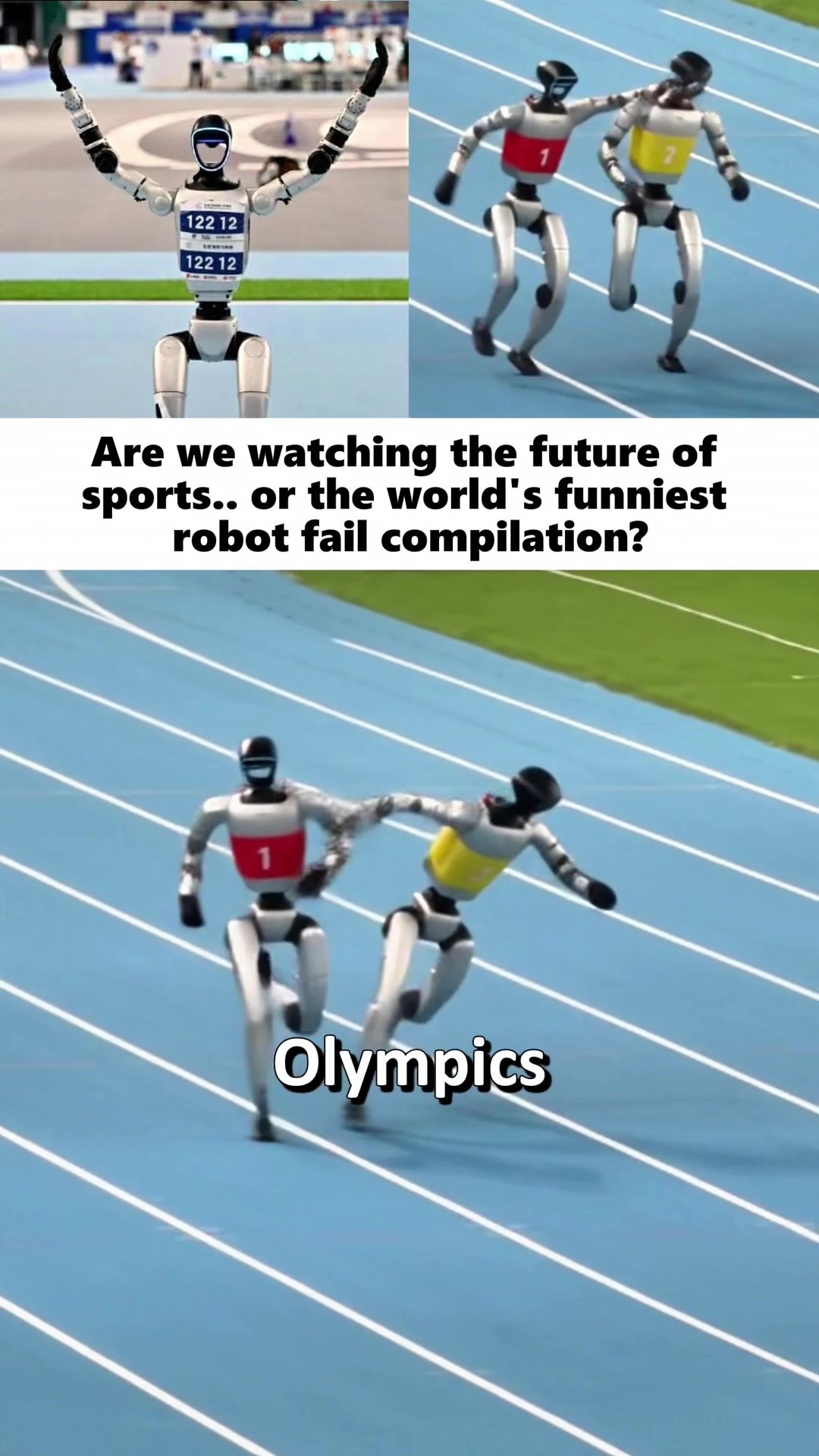 Are we watching the future of sports… or the world’s funniest robot fail compilation? 🤖😂 #robotolympics #humanoidrobot
